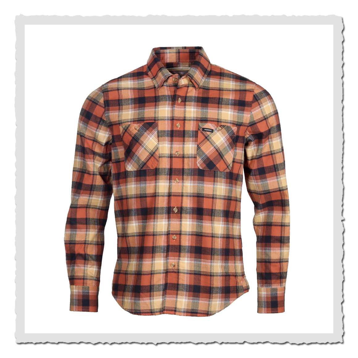 The Rokker Company Freemont Flanellhemd in Gelb-Rot-Karo mit Brusttaschen